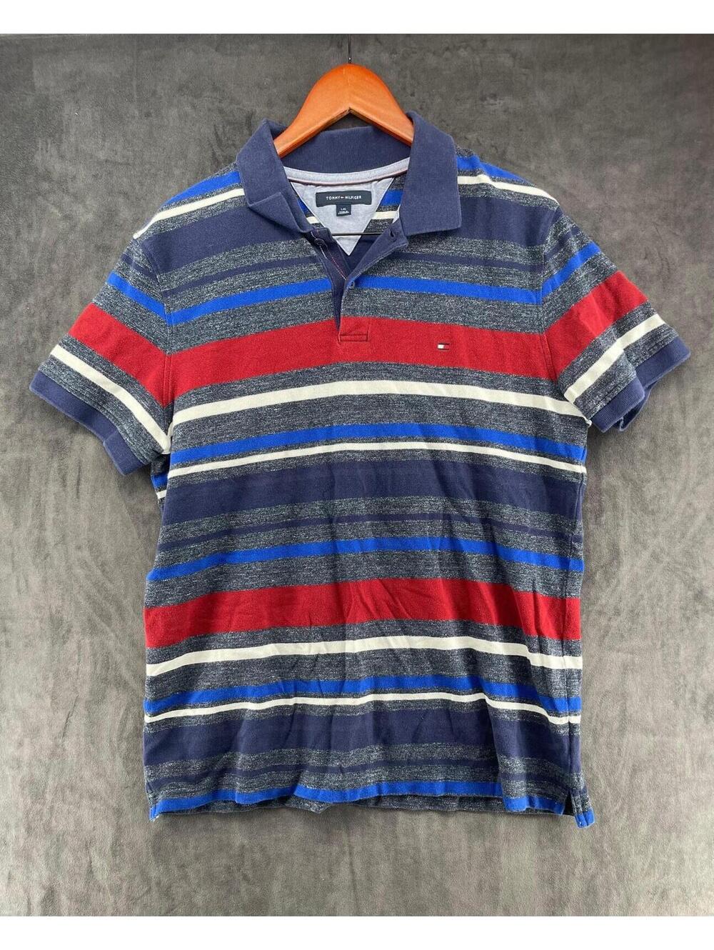 Y2K Tommy Hilfiger Men's‎ Short Sleeve Polo Shirt Size Large